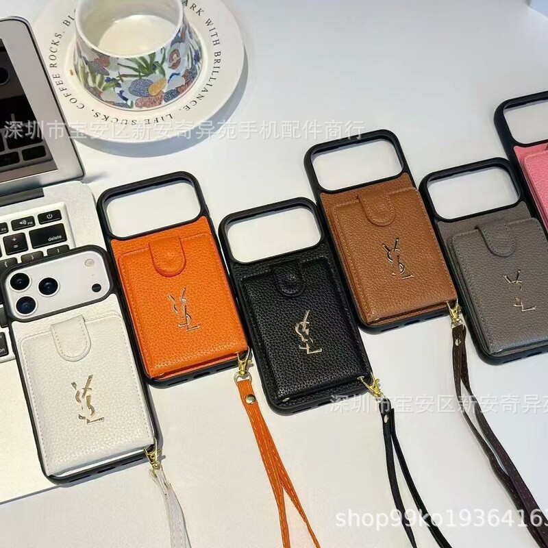 简约卡包荔枝纹皮质手机壳轻奢适用iPhone17Promax苹果手机保护套|undefined