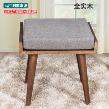 白橡木实木北欧风梳妆凳子现代简约卧室家用软包化妆凳轻奢家具