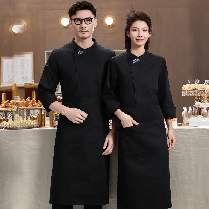 酒店食堂厨师工作服秋冬装长袖男饭店酒店西餐厅蛋糕烘焙后厨工衣|undefined