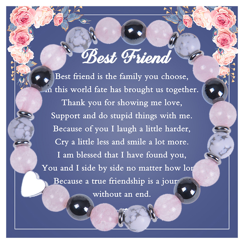 Retro Heart Shape natural stone Agate Beaded Bracelets 1 Piece