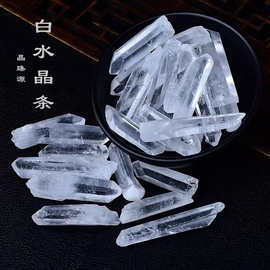 跨境天然白水晶柱六棱柱单尖柱水晶摆件水晶原石装饰品工艺品批发