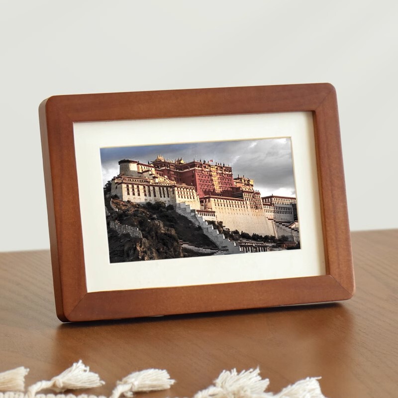 Solid wood table rounded photo frame photo wall made into photo album frame 6 inch 7 inch 8 inch A4 wall high-grade 6 inch ornaments