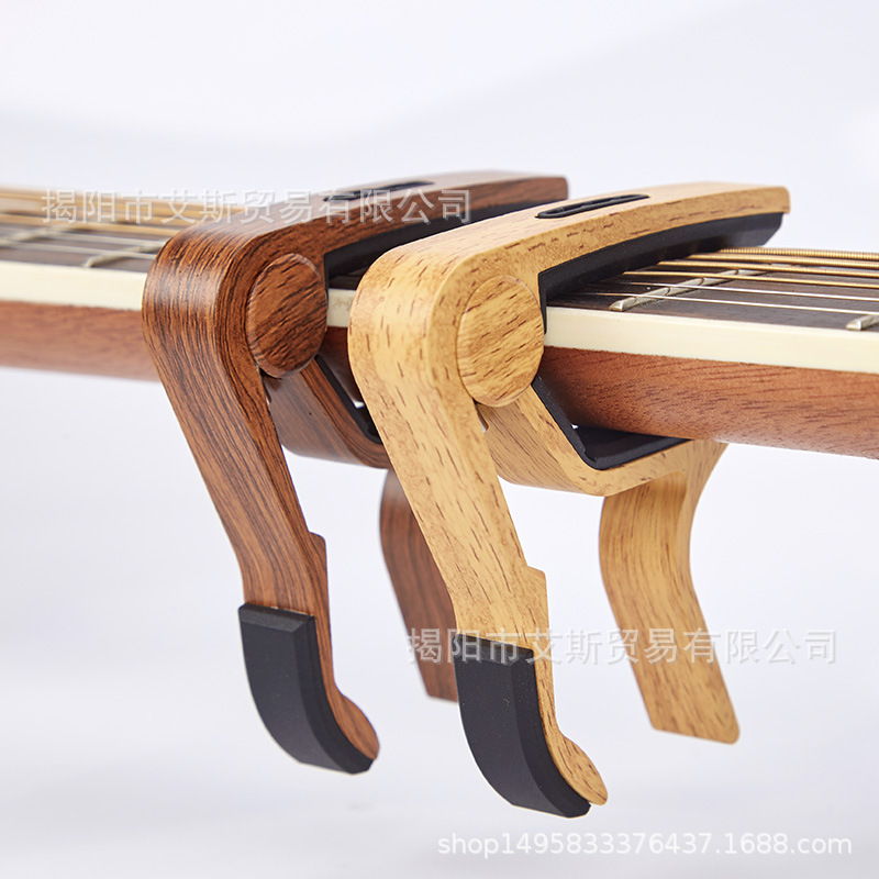 Guitarra capo con ranura para tarjeta de guitarra capper grano de madera adecuado para guitarra eléctrica acústica ukulele