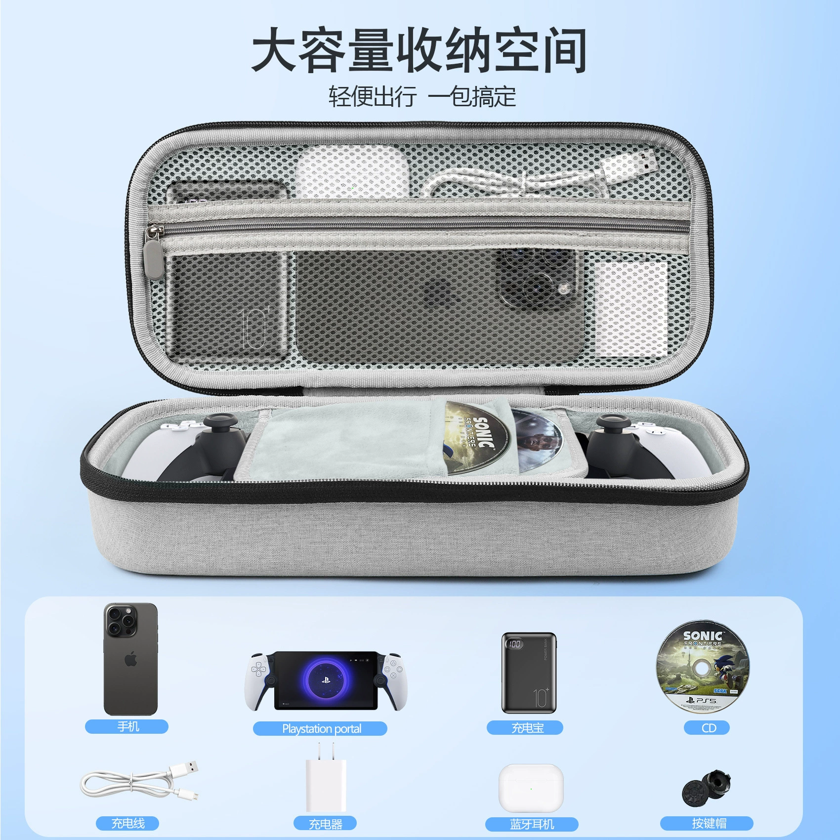 Подходит для PlayStation Portal Handheld Pack EVA Прорыв Packpack и Flip Сжатие Cross -border