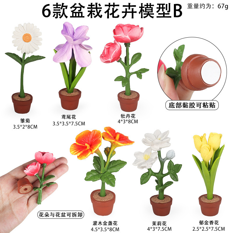 HSJ flores en maceta 6 tipos set B (incluidas margaritas)