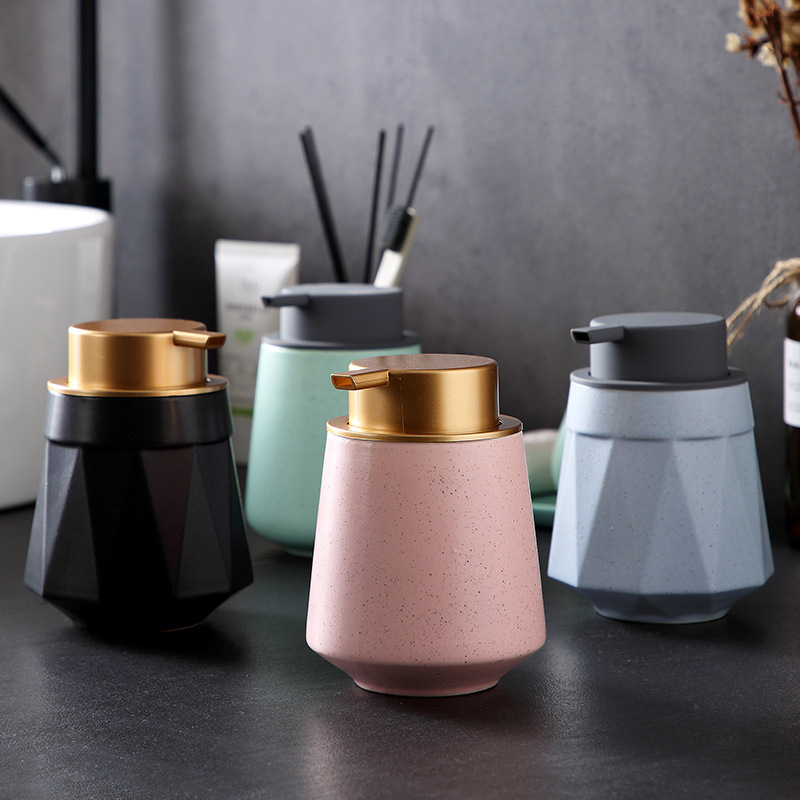 Nórdico Baño de cerámica mano desinfectante champú desinfectante sub-botella gel ducha Hotel mousse espuma prensa botella