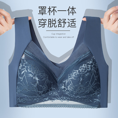 Beautiful back tube top, sexy lace women's underwear, anti-exposure, side breast bra, push-up sports wrap camisole