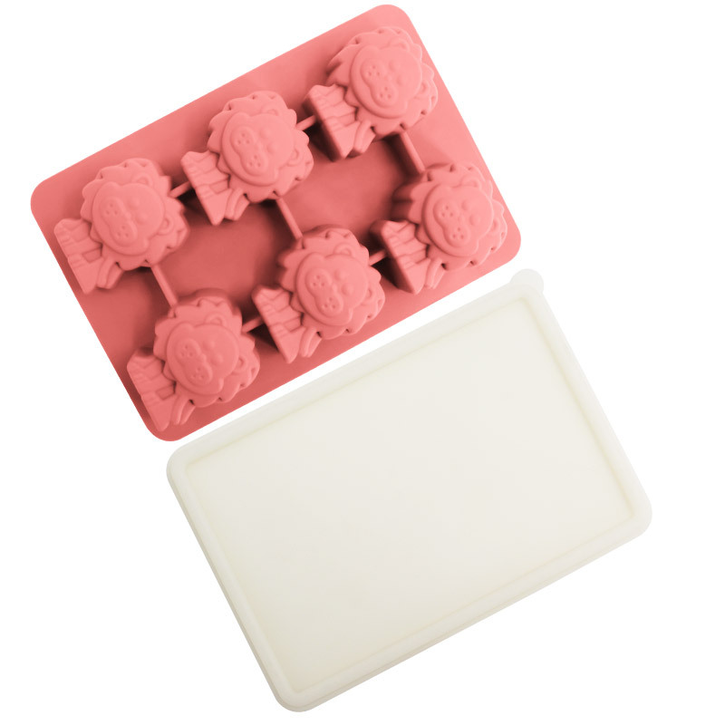 Whisky transfronterizo de dibujos animados rejilla de hielo de silicona molde de hielo con tapa molde de hielo para hockey sobre hielo caja de almacenamiento de hielo para el hogar en stock