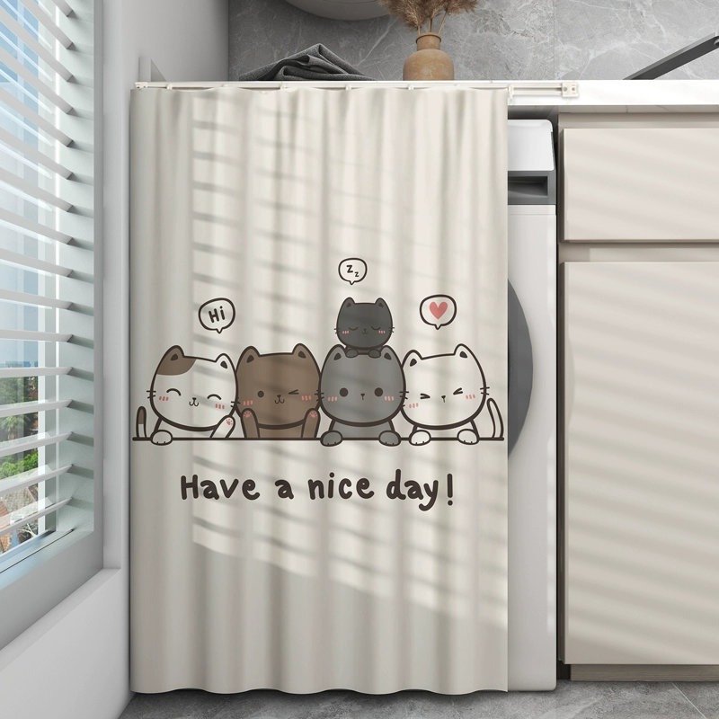 Водонепроницаемая и солнцезащитная ткань, не требующая направляющих, для барабана стиральной машины, перфорированная занавеска для защиты от пыли и солнца на балконе.