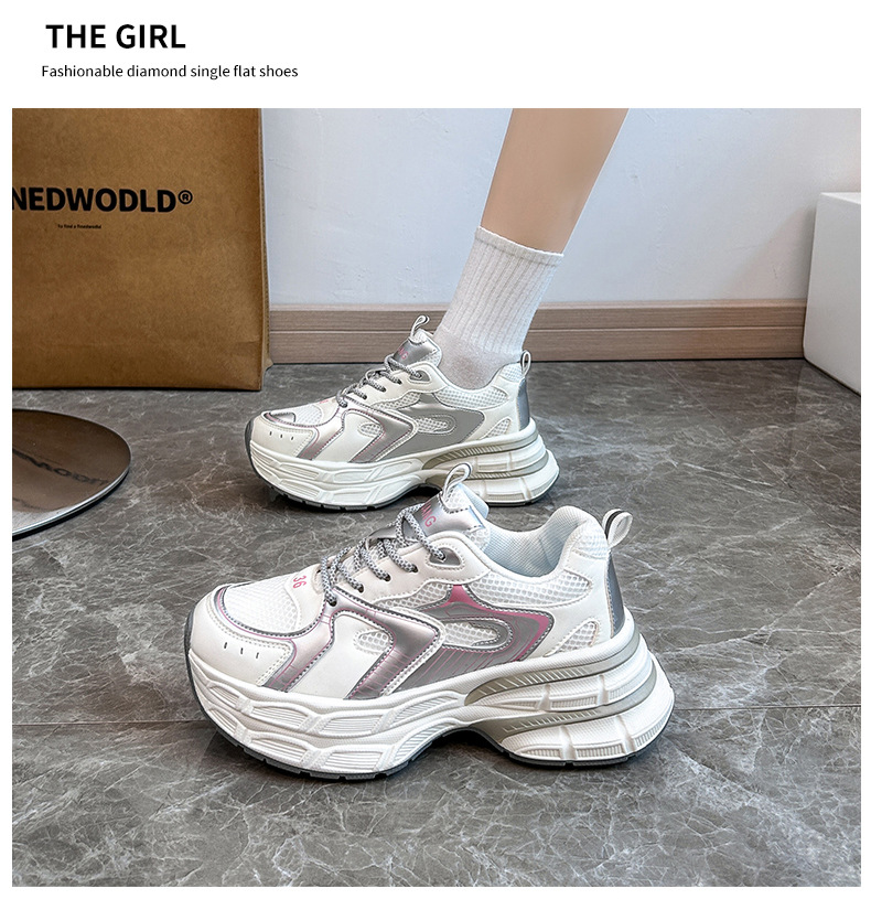 Pantofi sport pentru tătici noi, versiunea coreeană de la Ins, toamna 2024, pentru studenți, alergare, sport, talpă groasă, creștere a înălțimii, pentru timpul liber_voghion.com