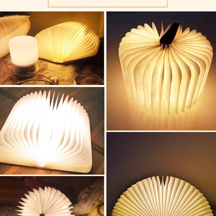 종이 책 램프 창조적 인 접이식 책 야간 조명은 책 램프 침실 침대 옆 충전 책상 램프 맞춤 선물을 빛나게합니다.