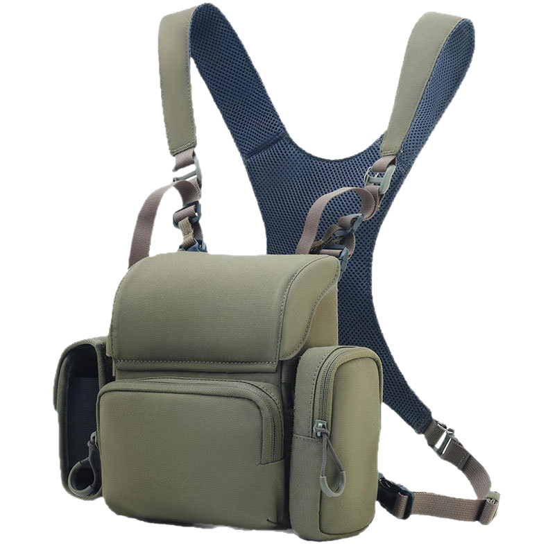 Amazon venta caliente bolsa de pecho de caza portátil al aire libre duradera bolsa de binoculares de nylon impermeable