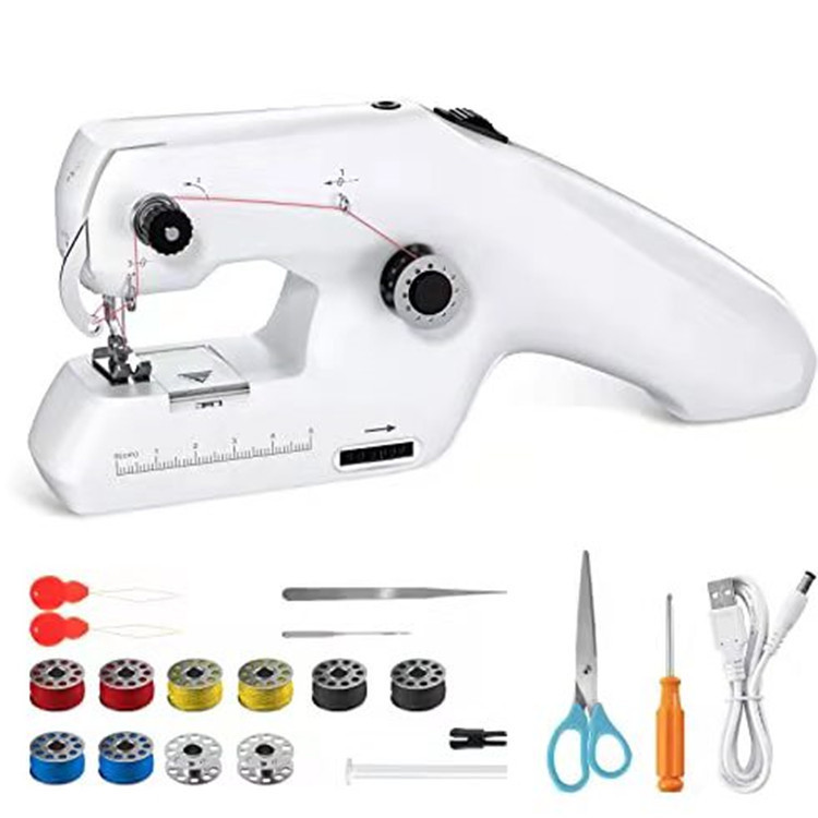 Cross-Border Spot Youth Zdml-6 Sewing Machine Household Mini Handheld Machine Portable Electric Double Thread Sewing Machine