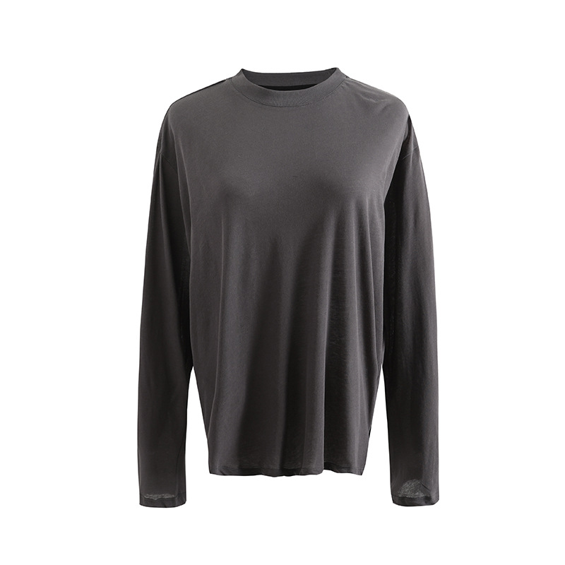 가벼운 관점 100 면 슬림 얇은 3 차원 컷 올 매치 느슨한 태양 보호 긴팔 티셔츠 탑 4507