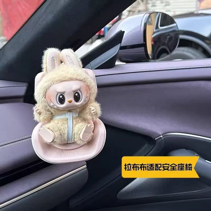 Labubu Adapts to Safety Seats, Aromatherapy Air-Conditioning Outlets, Cute Car Ornaments, Doll Accessories