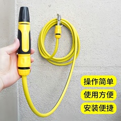 高圧洗車の水鉄砲は花に水をやります。家庭用4分水管でベランダの神器を洗います。