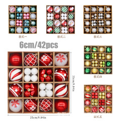 国境を越えたスポットクリスマス装飾6cmメッキプラスチックボール異形彩色クリスマスボールプレゼントクリスマスツリーペンダント