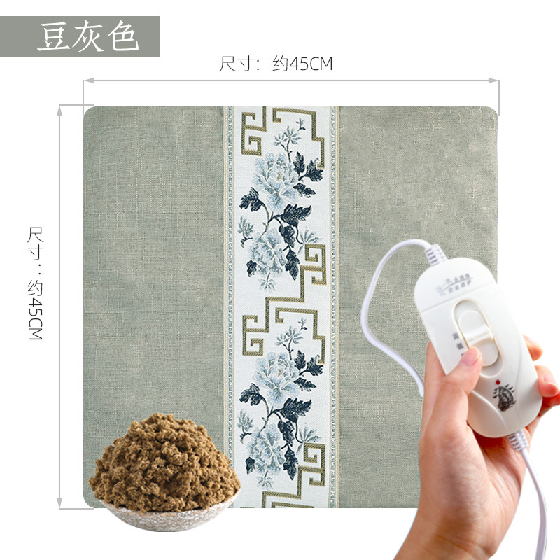 그레이 리넨 온열 시트 쿠션