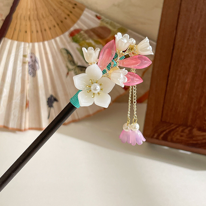 古风新中式发簪女高级感花朵木簪日常通勤国风盘发器簪子汉服头饰|undefined