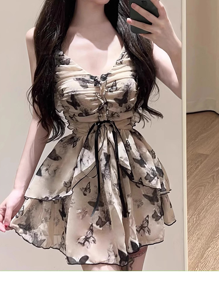 New Women's Retro Conservative Swimsuit Covers Tummy Slimming One Piece Backless Beach Skirt Style Flat Shoulder For Hot Springs_ecoleips.com
