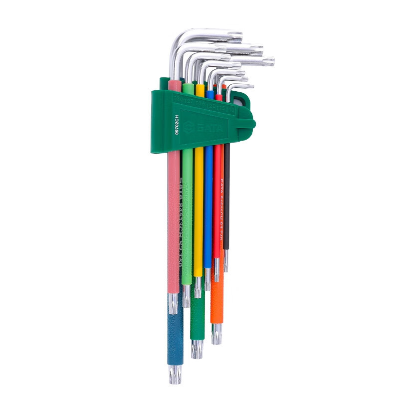 世达工具  彩虹系列9件特长中孔花形扳手组套  09702CH