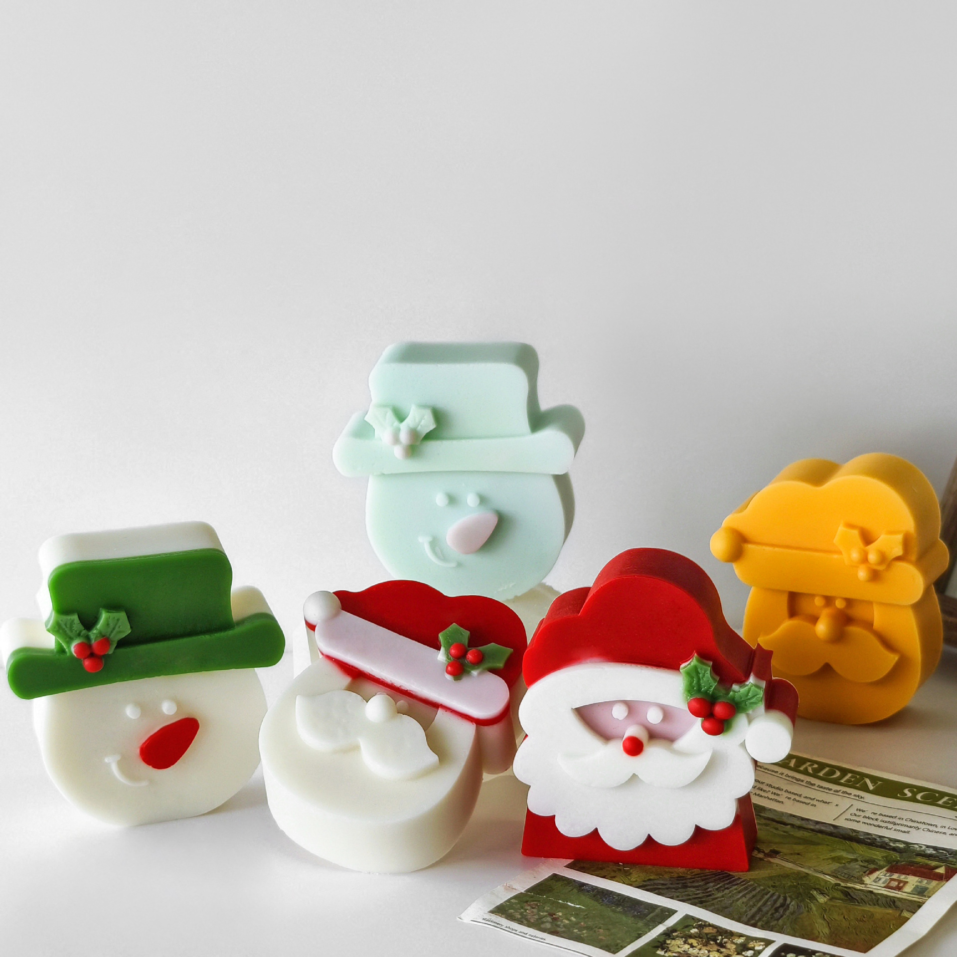 Jiahui Santa Banana molde de chocolate de Navidad molde de horneado DIY vela hecha a mano