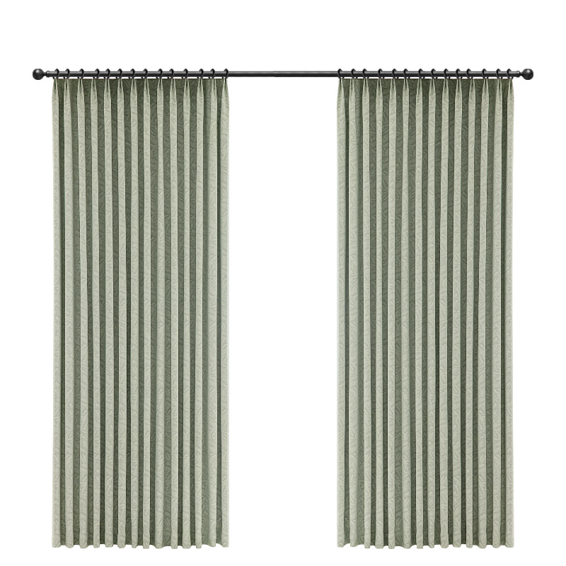 Cortina Keqiao Chenille sala de estar dormitorio lujo ligero cortina francesa sin perforación cortina aislamiento térmico productos terminados al por mayor