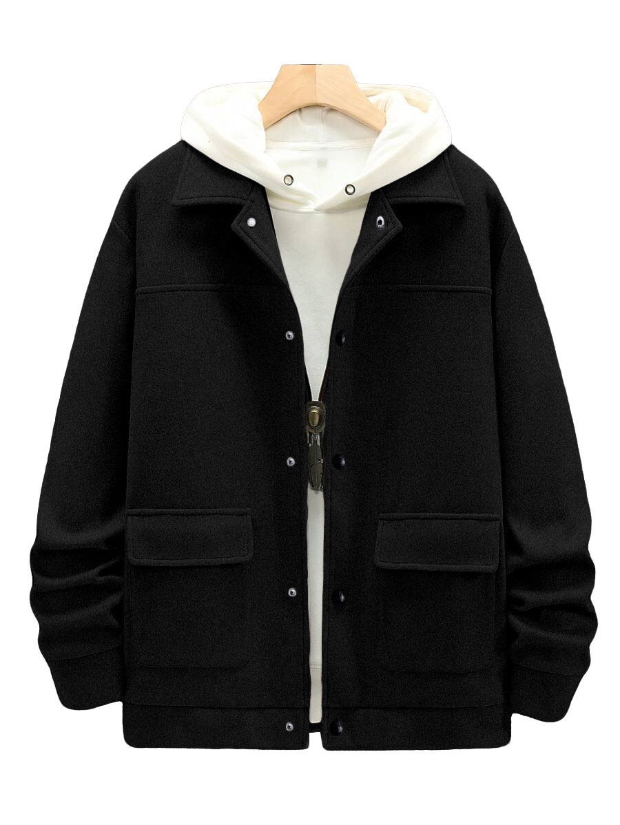 Transfronterizos Europa y América Amazon nuevo hombre chaqueta de lana con solapa otoño y invierno británico chaqueta cálida casual versátil