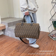 跨境批发帆布经典大容量旅行包字母款健身包出差行李包防水收纳包