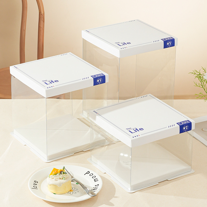 Caja de pastel transparente Caja de embalaje Caja de regalo Caja transparente Baloncesto de cumpleaños Caja de regalo de graduación Regalo rojo neto