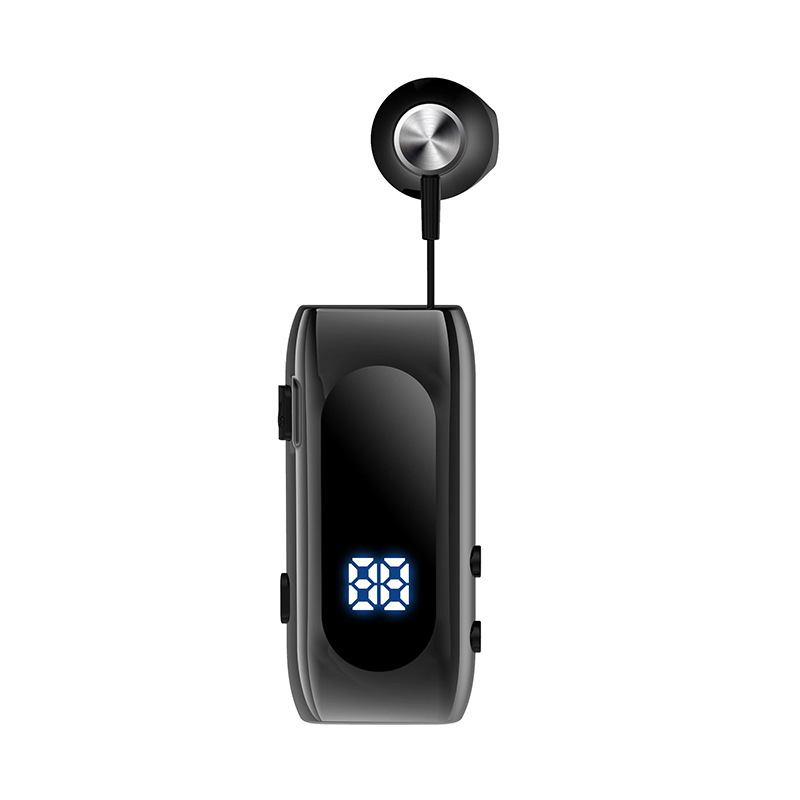 超長時間バッテリー搭載、伸縮式ケーブル付きBluetoothイヤホン、売れ筋片耳インイヤータイプ、着信時バイブレーション機能付きビジネスイヤホン|undefined
