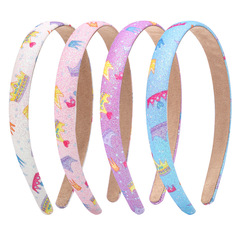 廠家直銷歐美熱賣兒童發箍 亞馬遜新款閃粉頭箍 派對髮飾頭飾