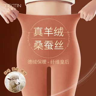 秋冬羊毛桑蚕丝德绒保暖裤女防寒保暖长裤高腰防下滑秋裤厂家批发