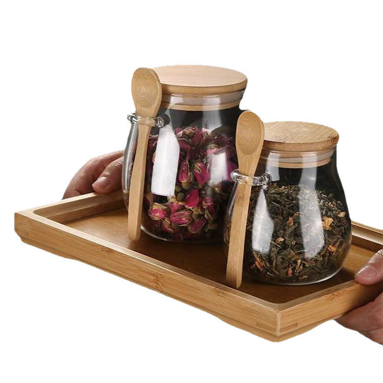 Instantáneo de alto contenido de borosilicato de vidrio con cucharas de granos de té sellado tanque de almacenamiento de vidrio transparente de varias especificaciones image 6