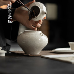 弥言草木灰茶洗レトロ手作り茶滓桶水盆陶磁器建水オープンカップ茶滓筒