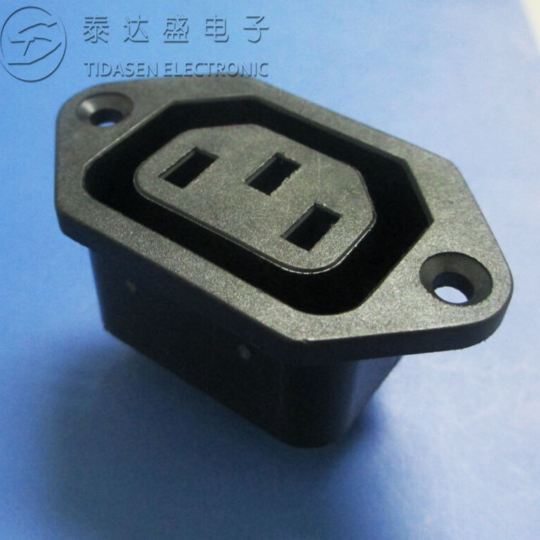 供应三极安全品字插座适用多款电器全铜认证C13品字母座DB-14-M-2