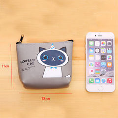 Korean cartoon waterproof canvas coin purse short wallet for women cute portable student coin small bag