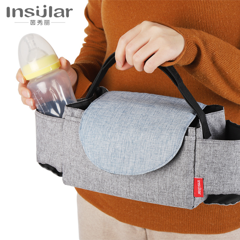 Multifunctional stroller hanging bag, baby product storage bag, bottle, water cup bag, baby stroller hanging bag, cross-border bag