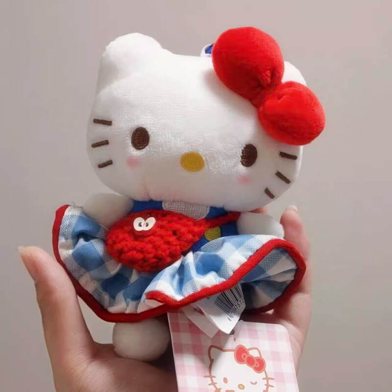 Apple Shoulder Bag with Large Flared Skirt, New Hello Kitty Bag Charm, Kt Cat Gift for Female Friends