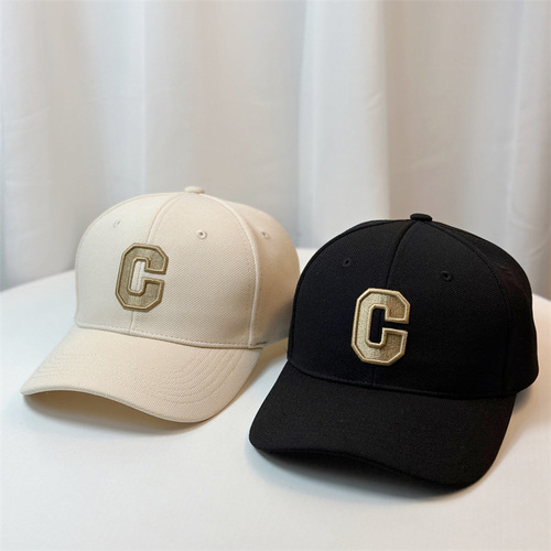  Autumn New Style Large C Embossed Letter Cap Fashion Versatile Couple Duckbill Cap Men and Women Sun Hat Trendy