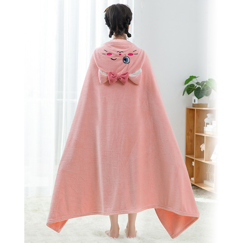 K9HX wholesale children's bath towels, adults' cloaks, hooded bath towels, adults can wear and wrap, hooded bath towels are less absorbent than pure cotton.