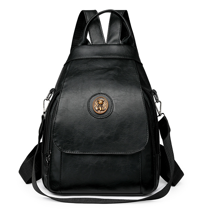 Comercio exterior al por mayor 2024 nuevo estilo europeo y americano retro señoras PU mochila multifuncional para viajeros urbanos