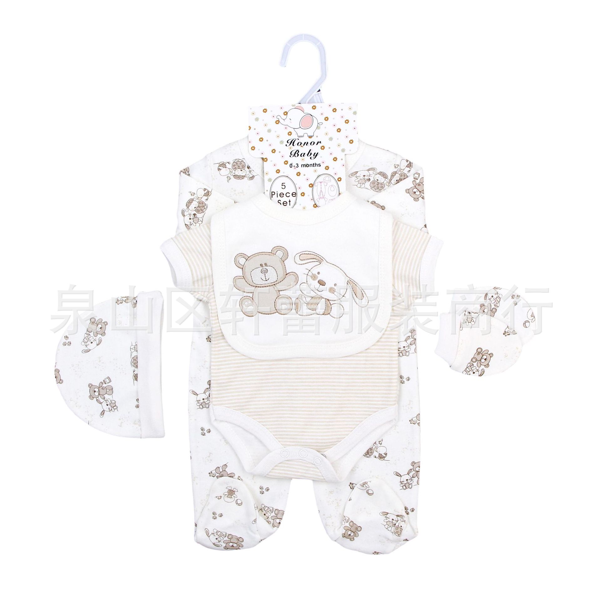 Conjunto de ropa para recién nacido, pelele de algodón puro, mono para bebé, ropa de bebé, ropa infantil transfronteriza europea y americana