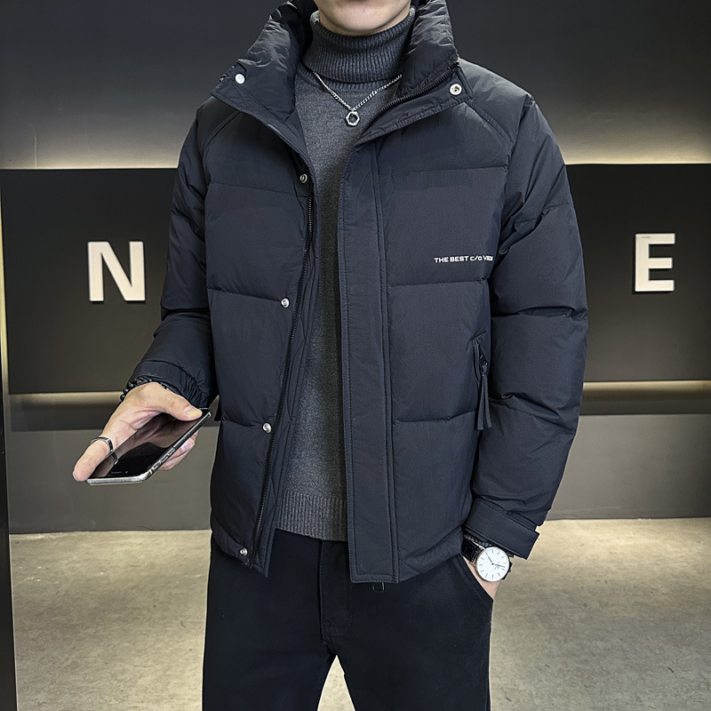 Youth down Jacket for Men 2025 Winter New Short Style Thickened Cold-Proof Warm Fashionable Winter Clothing Stand Collar Men's Jacket