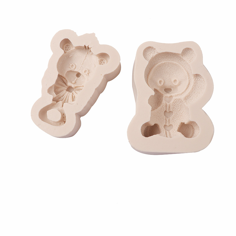 Oso de dibujos animados aromaterapia molde para hornear DIY epoxi decoración la torta del molde chocolate fondant Silicona