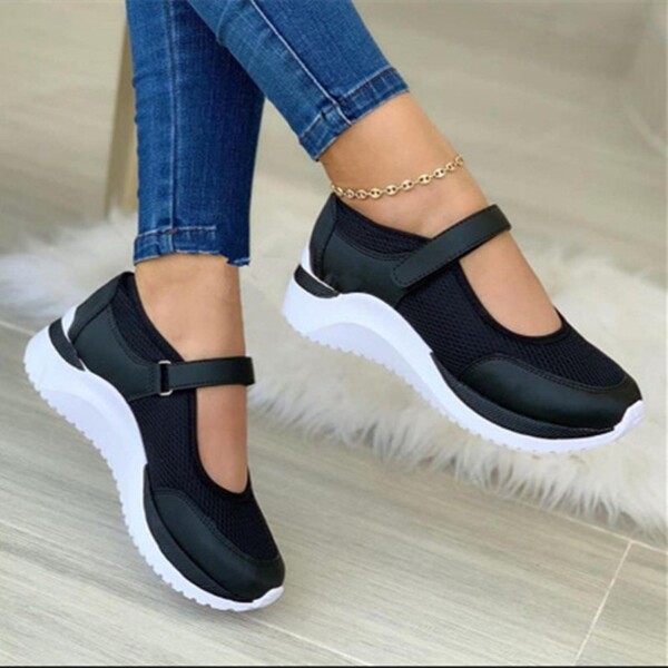 knitted sandals with velcro platform