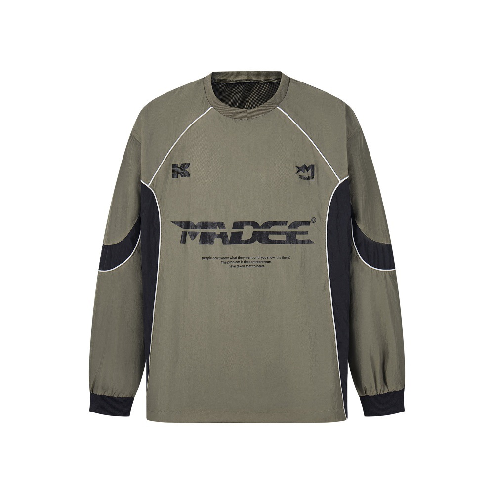 Mountain Style Outdoor Crew Neck Fleece Sweatshirt With Letter Print, Color Block, Functional Style, Spring And Autumn_voghion.com