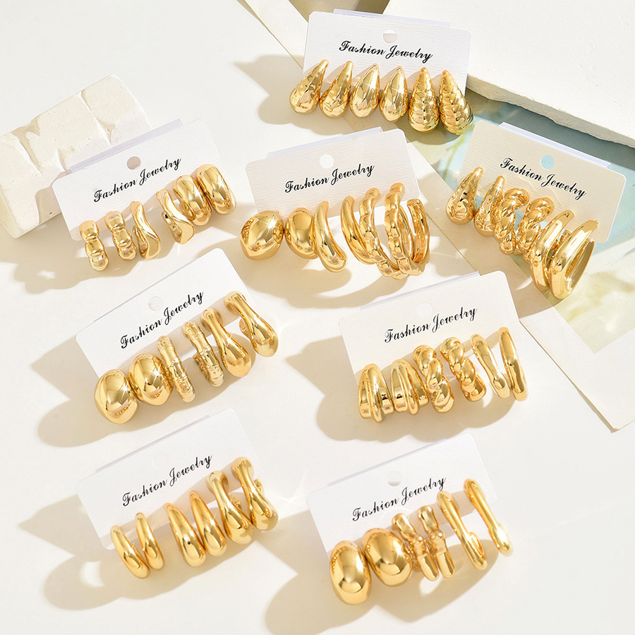Plating Design 1 Set Modern Style Classic Style C Shape U Shape Water Droplets Plating Arylic Earrings Ear Studs