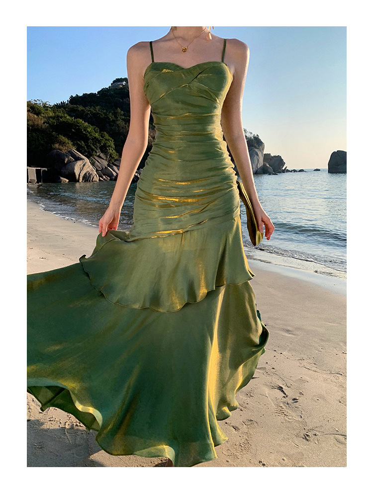 Evening Party, Cocktail Party Occasion Wholesale Women's Elegant Streetwear Solid Color Evening Party Cocktail Party Strapless Sleeveless Strap Dress Party Dress