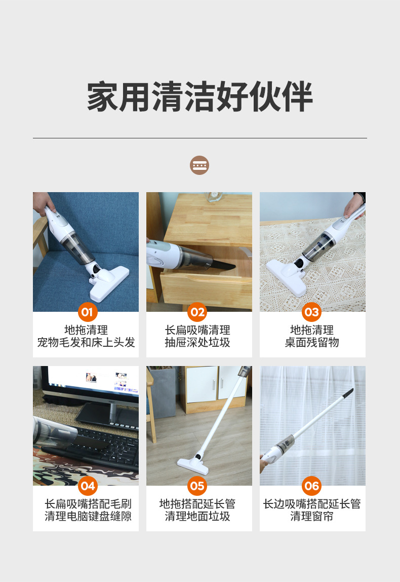 Car wireless handheld household vacuum cleaner super wet and dry dual-use car vacuum cleaner high power pet hair suction device